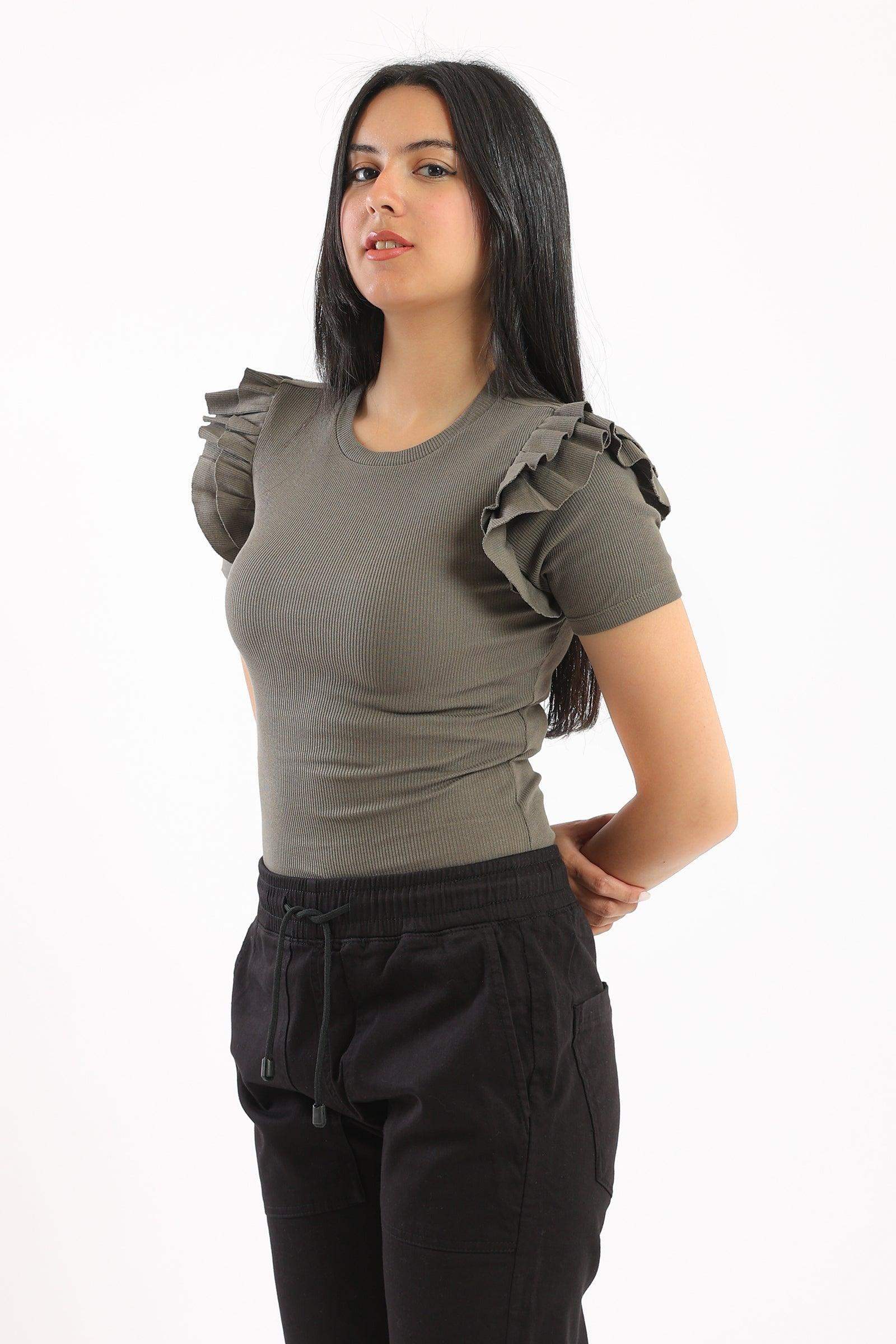 Basic Bodysuit with Ruffles - Carina - كارينا