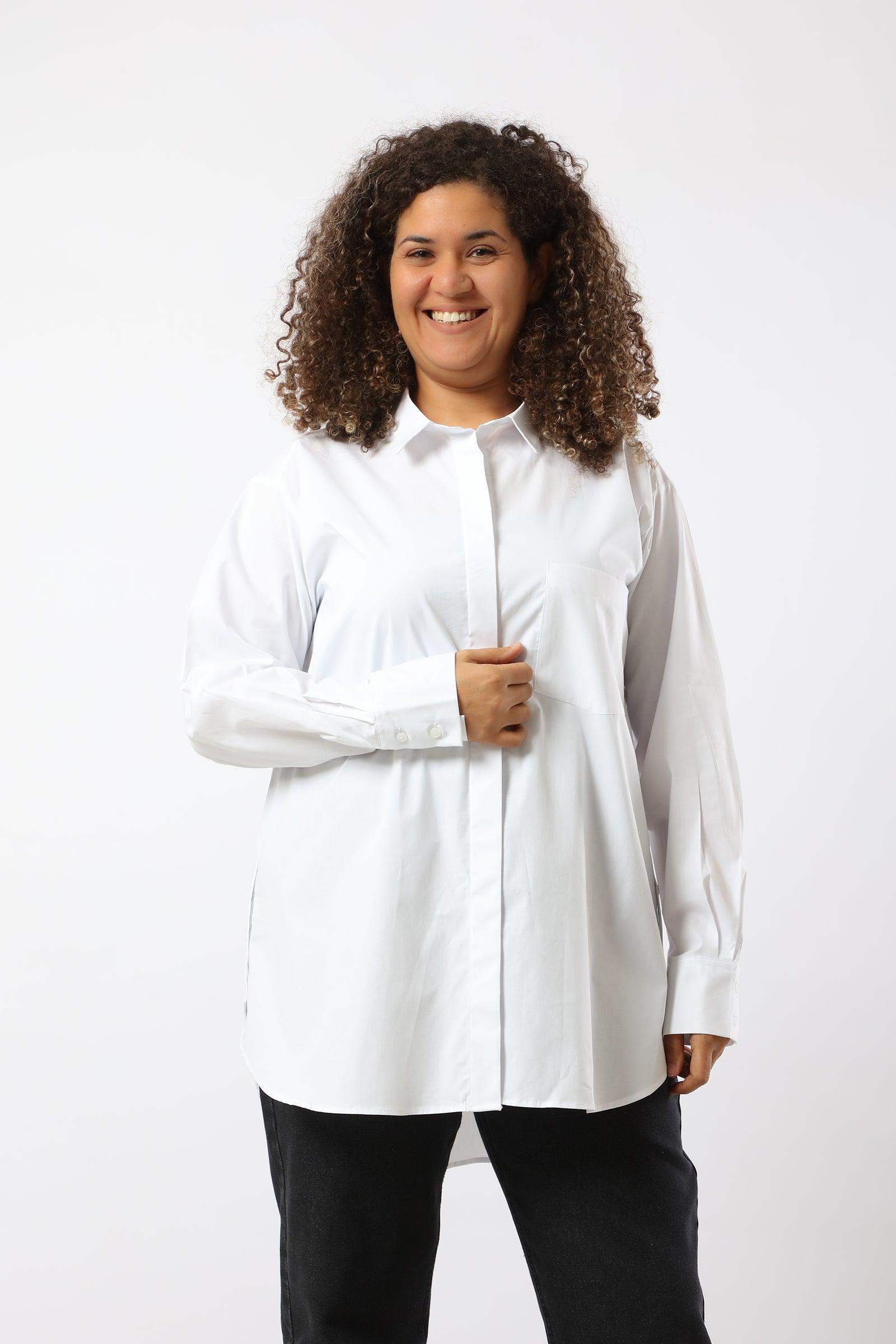 Classic Collar Plain Shirt - Carina - كارينا