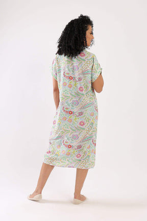 Collared Printed Nightgown - Carina - كارينا