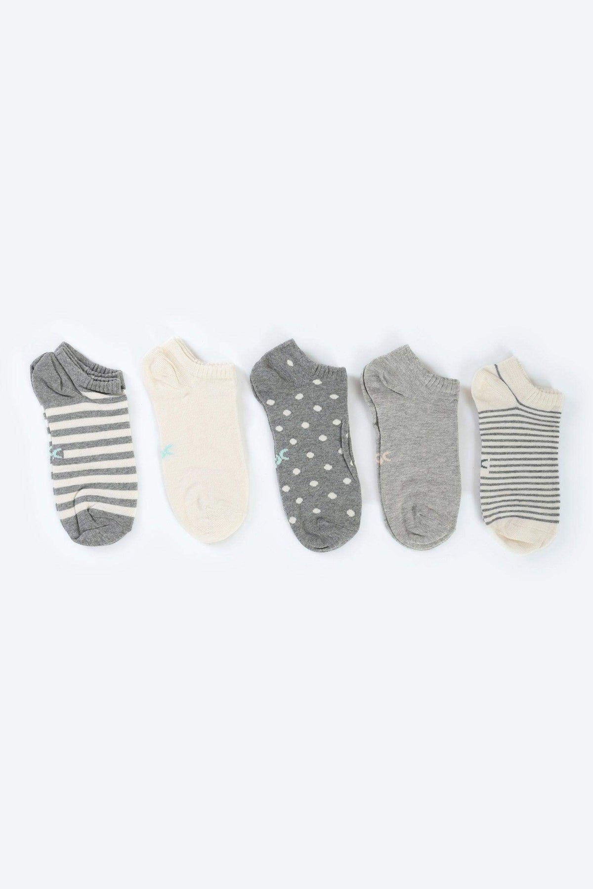 Cotton Ankle Socks - 5 Pairs - Carina - كارينا