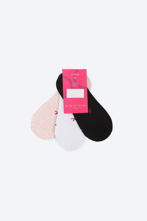 Cotton Invisible Socks - 3 Pairs - Carina - كارينا