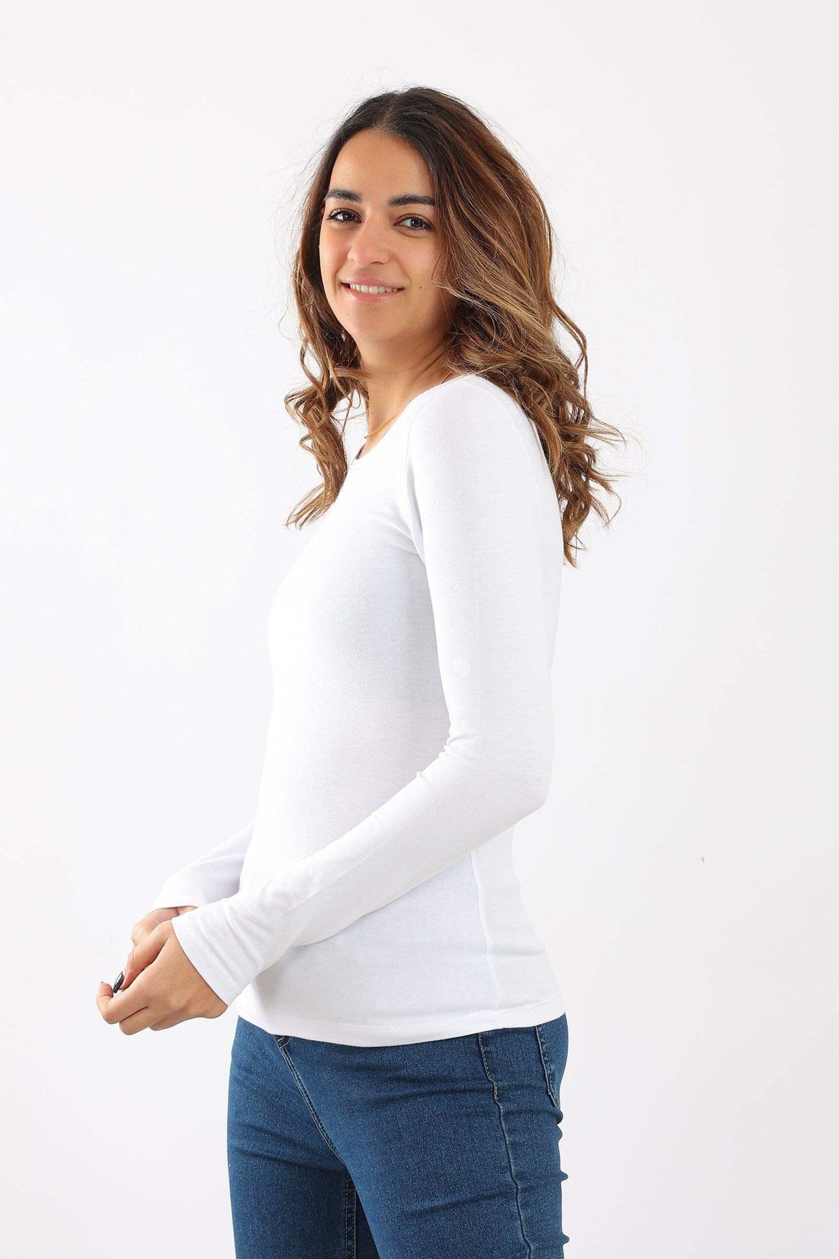 Cotton Round Neck Top - Carina - كارينا