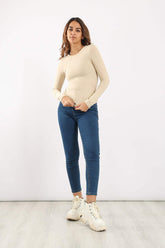 Cotton Round Neck Top - Carina - كارينا