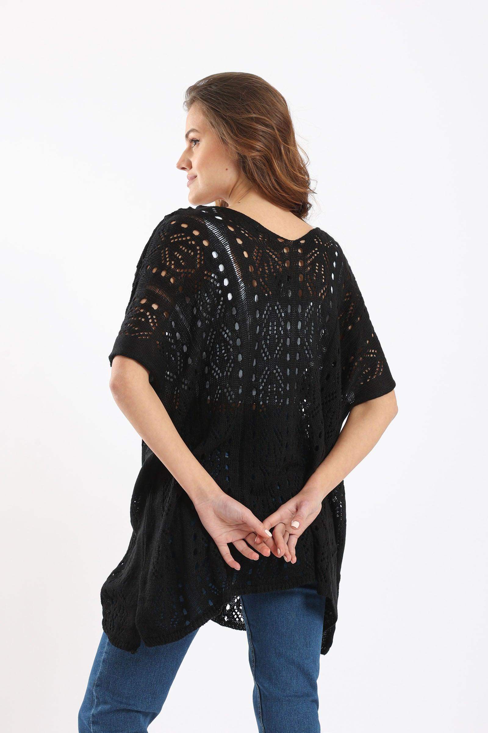 Crochet Relaxed Fit Poncho - Carina - كارينا