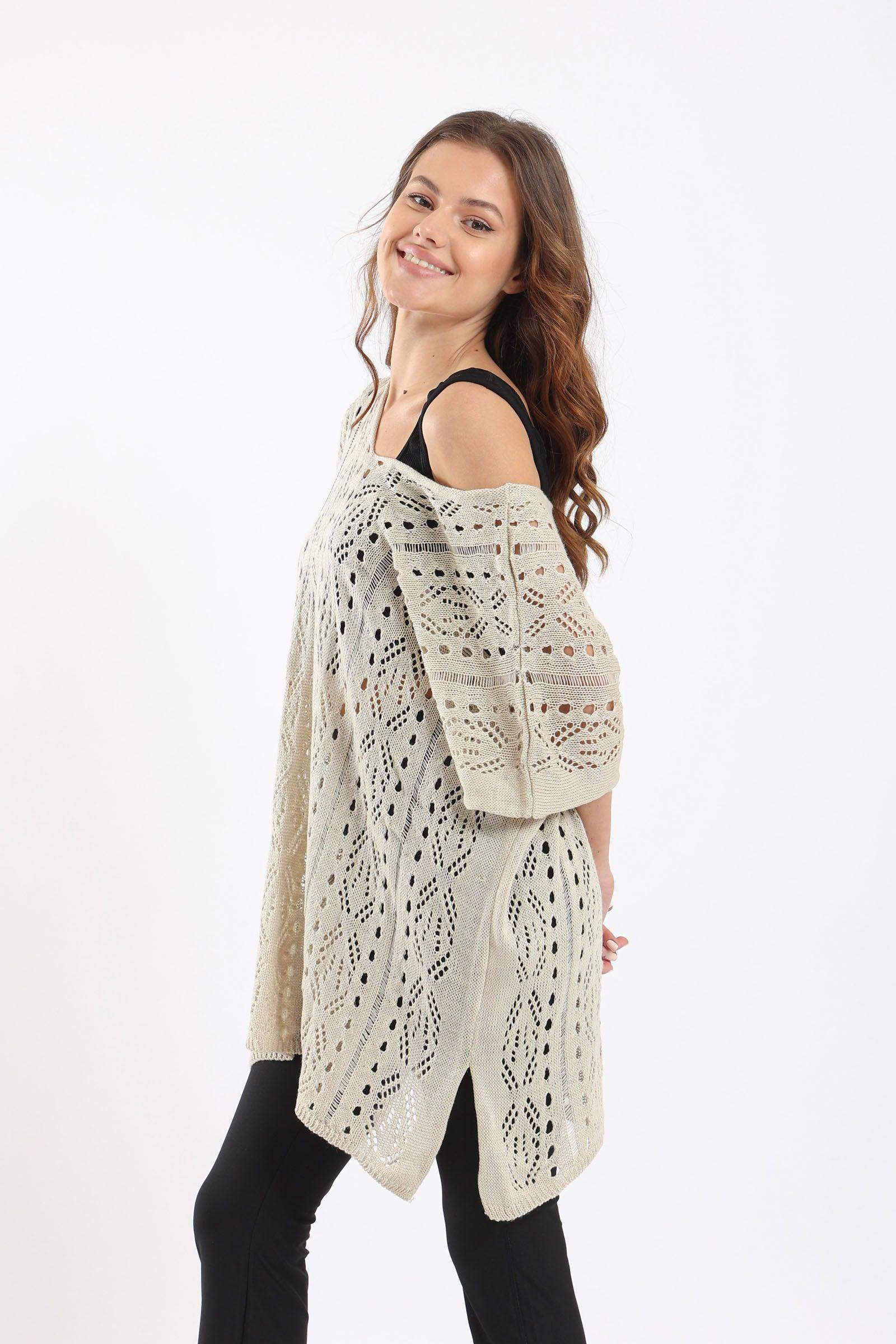 Crochet Relaxed Fit Poncho - Carina - كارينا