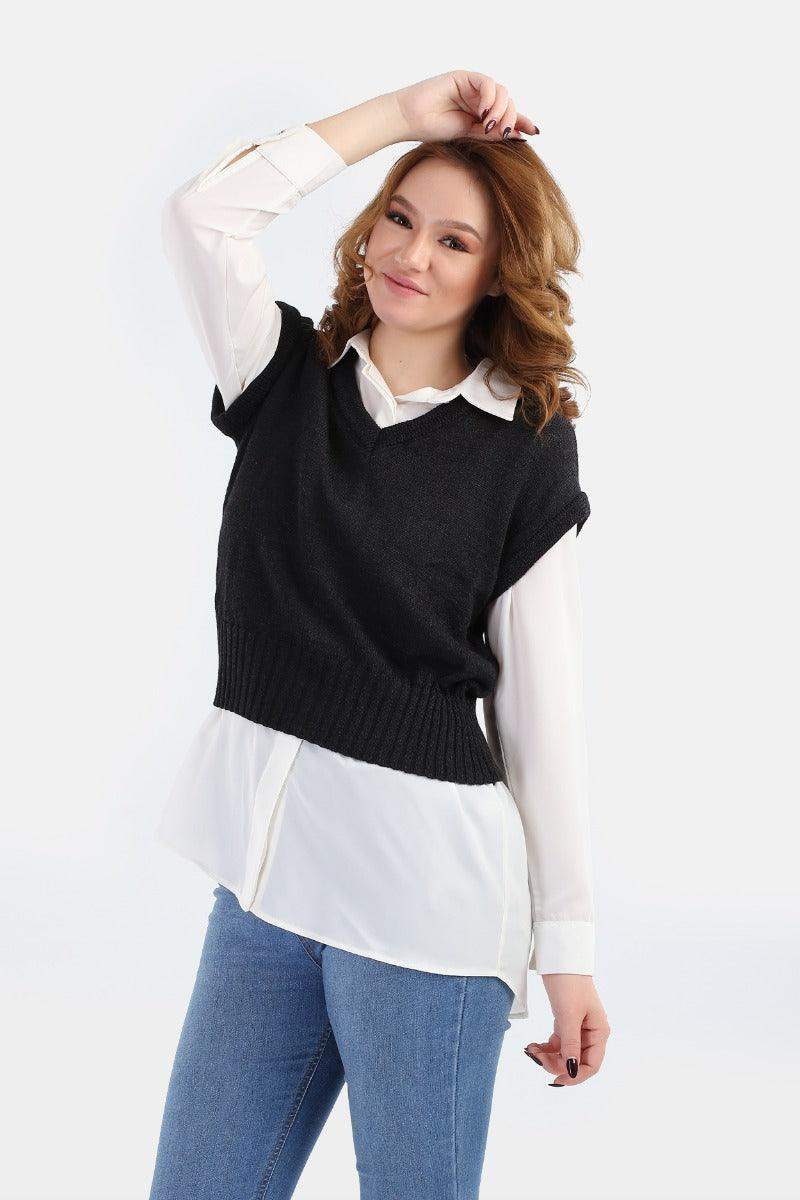 Cropped Sweater Vest - Carina - كارينا
