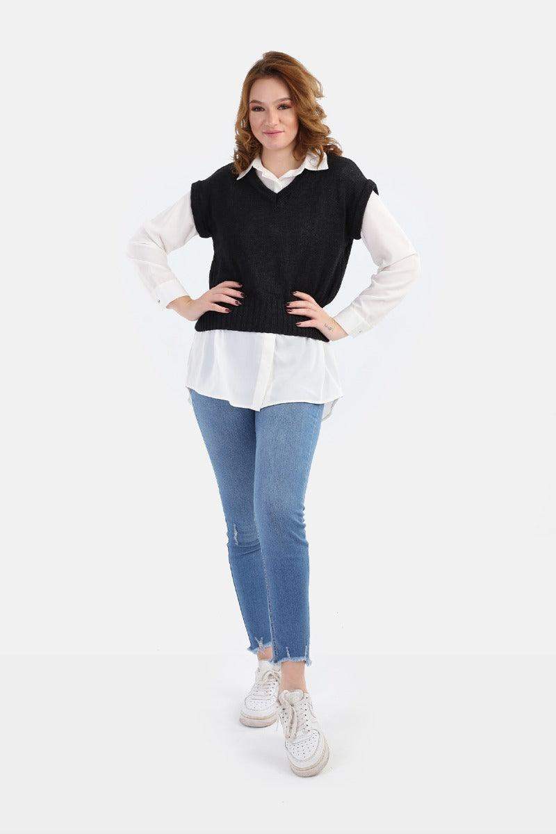 Cropped Sweater Vest - Carina - كارينا