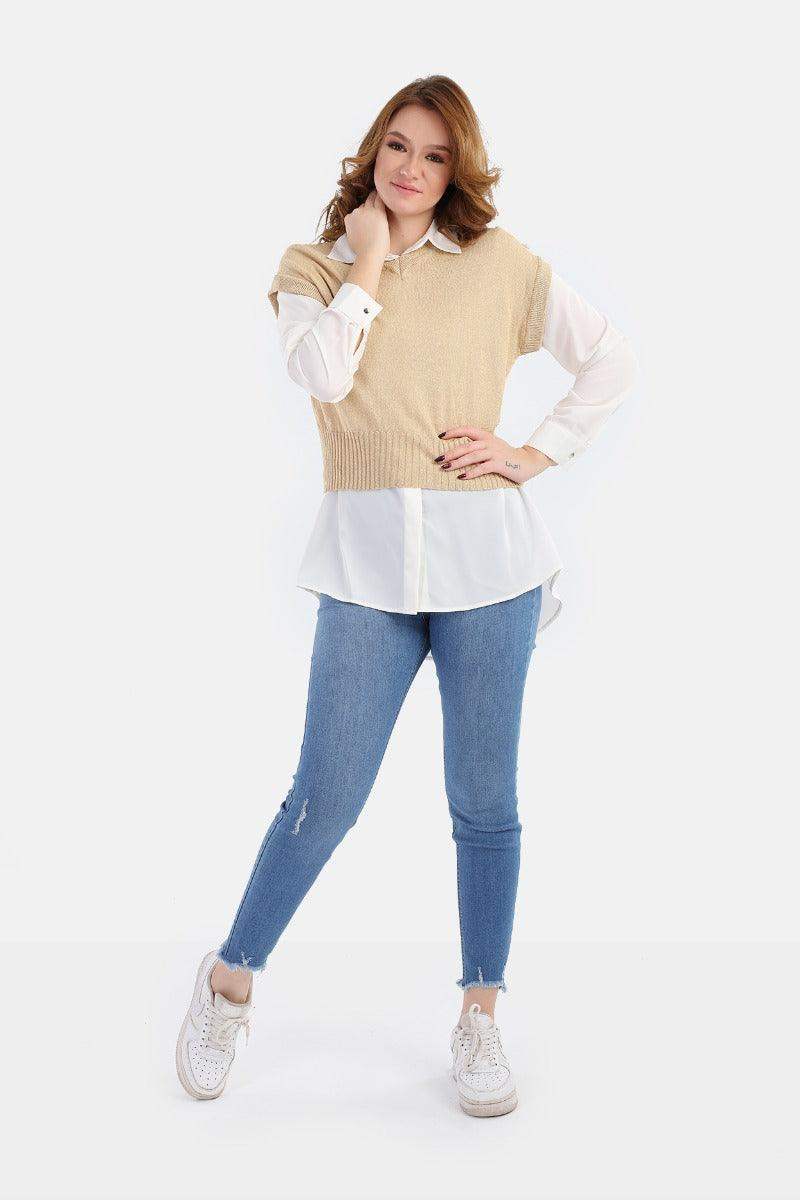 Cropped Sweater Vest - Carina - كارينا