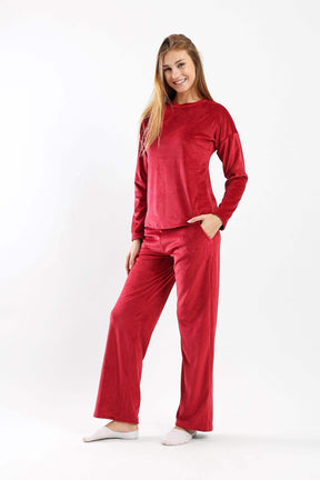 Fleece Solid Pyjama Set - Carina - كارينا