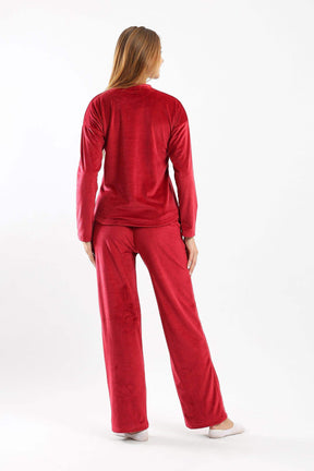 Fleece Solid Pyjama Set - Carina - كارينا