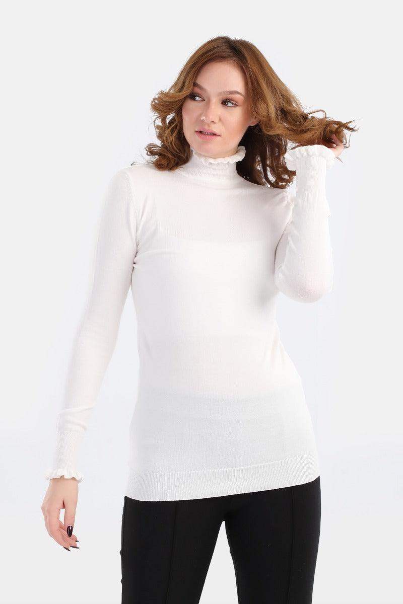 Frilled High Neck Pullover - Carina - كارينا