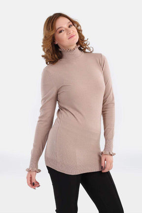 Frilled High Neck Pullover - Carina - كارينا