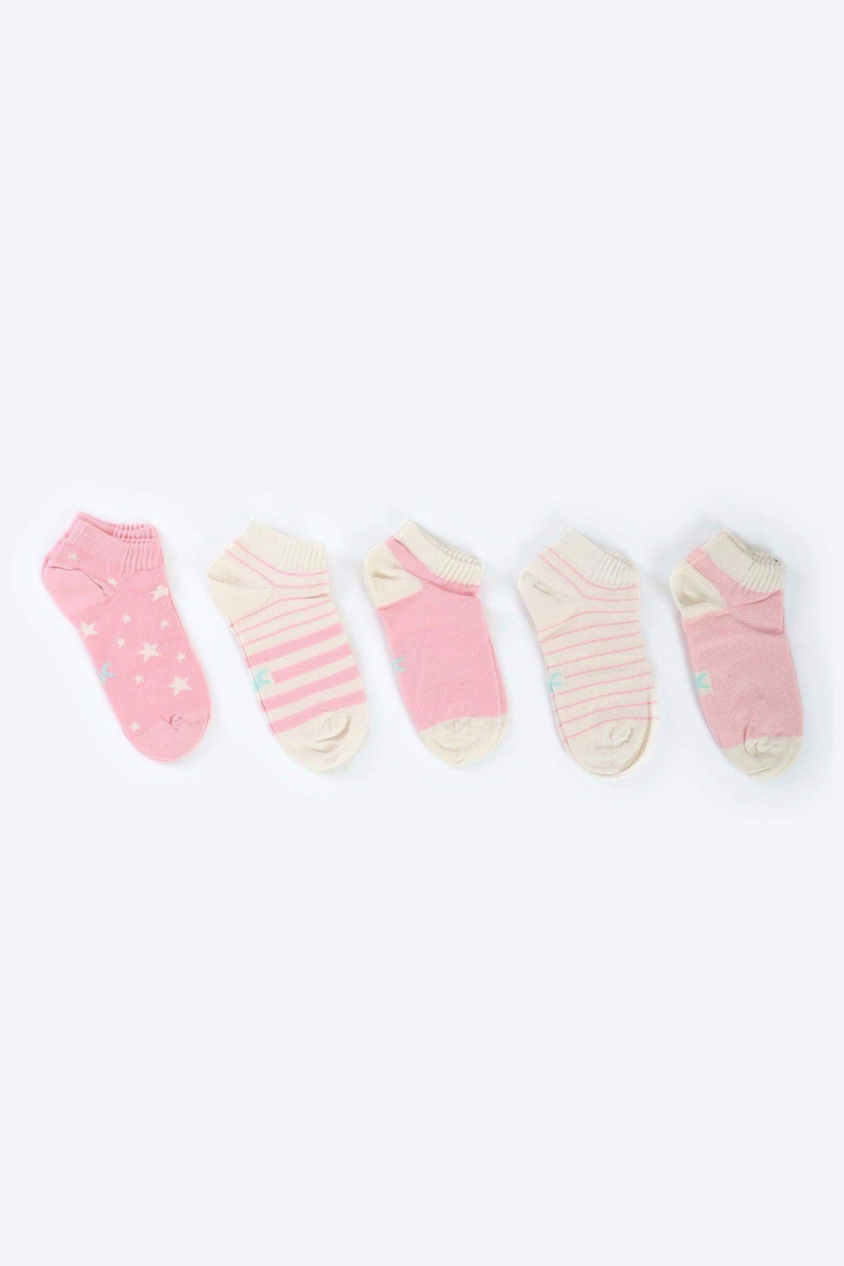 Girly Cotton Ankle Socks - 5 Pairs - Carina - كارينا