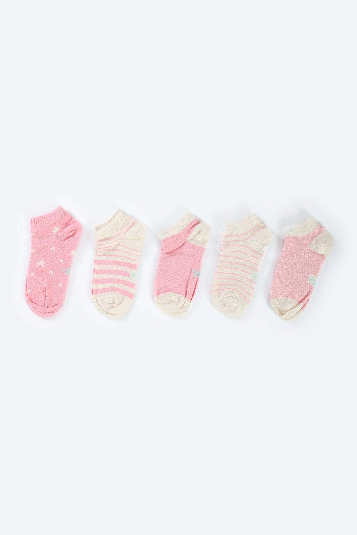 Girly Cotton Ankle Socks - 5 Pairs - Carina - كارينا