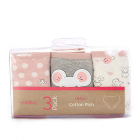 Girly Pack of 3 Brief Printed Panties - Carina - كارينا