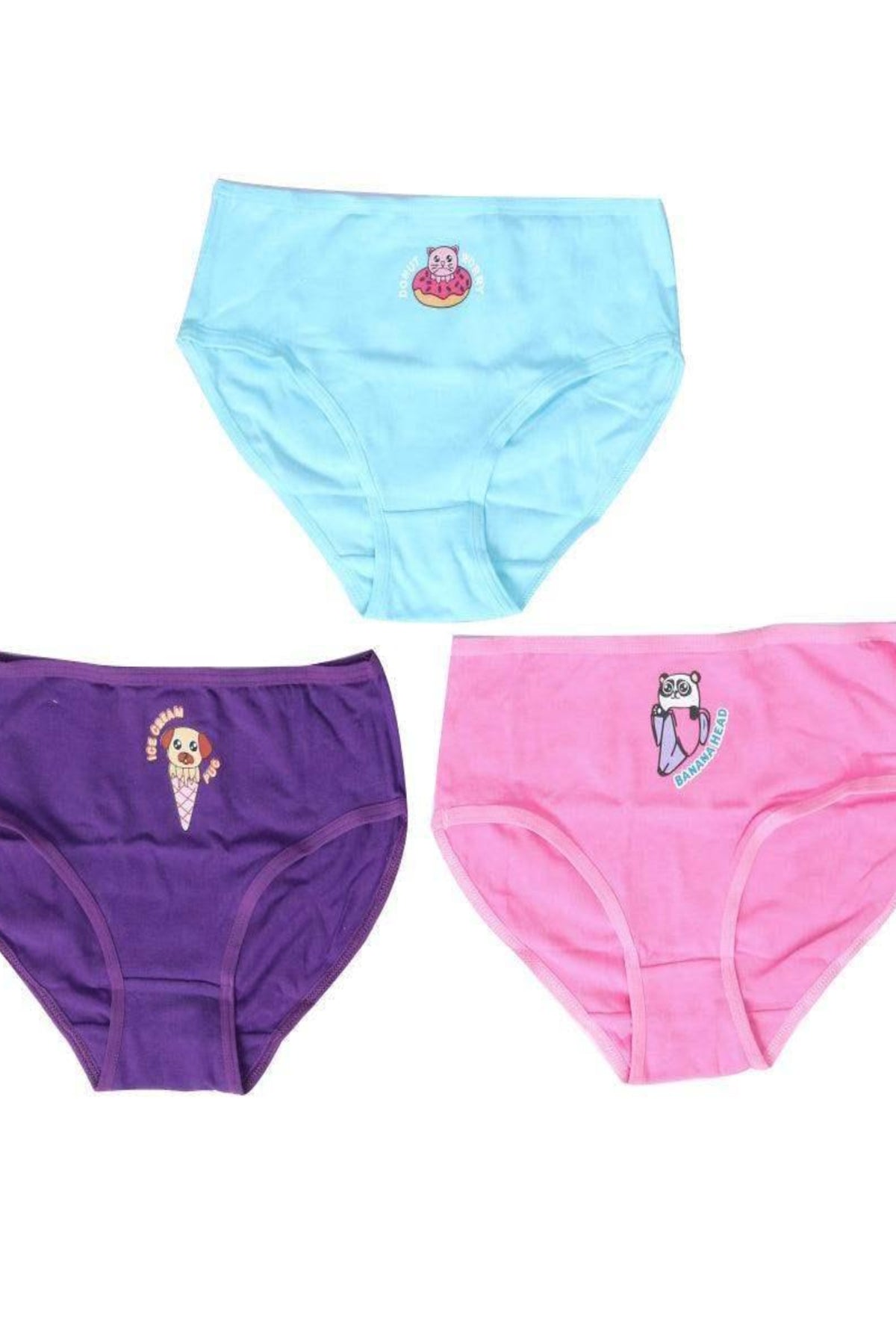 Girly Pack of 3 Printed Brief Panties - Carina - كارينا
