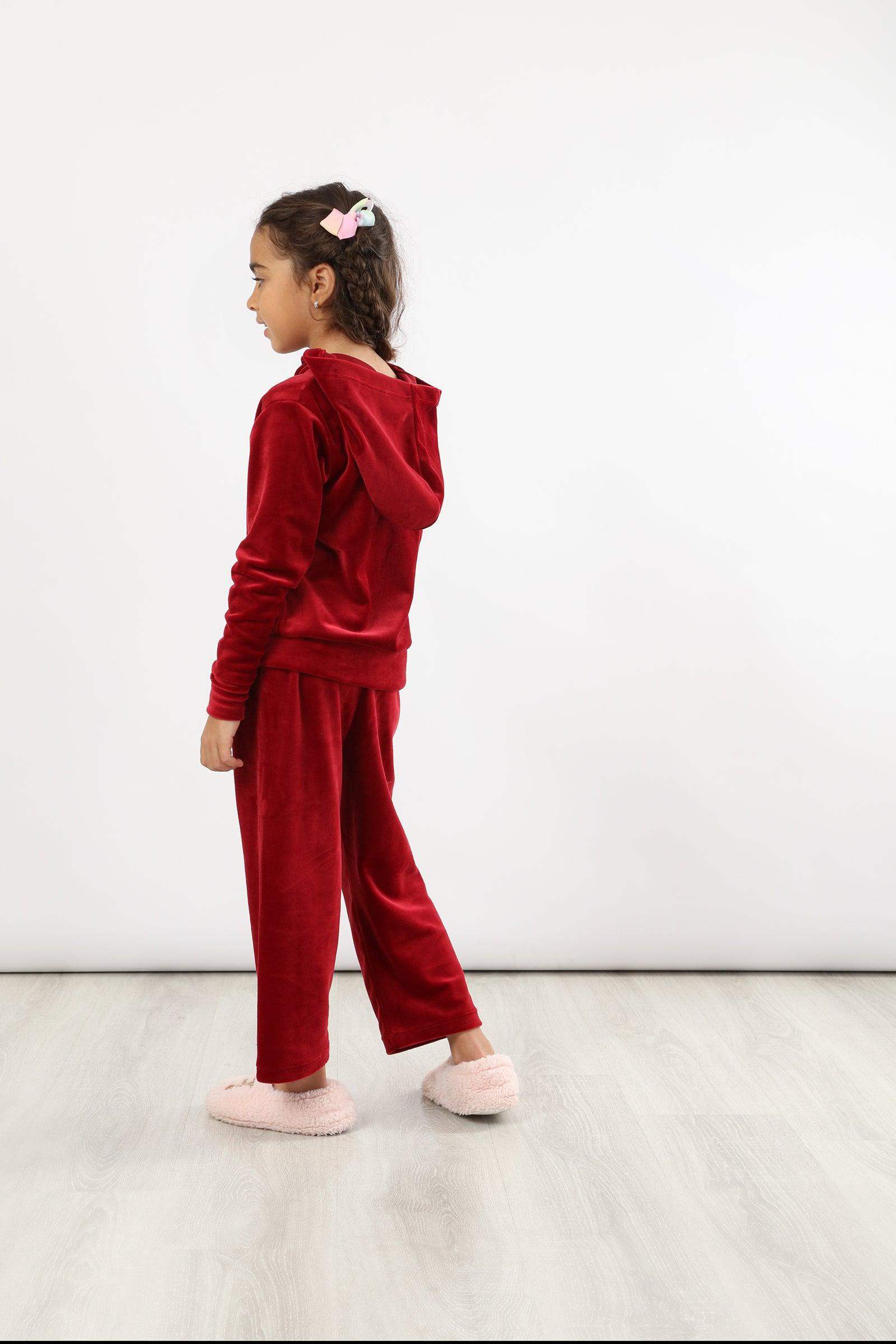 Girly Plain Hooded Pyjama Set - Carina - كارينا