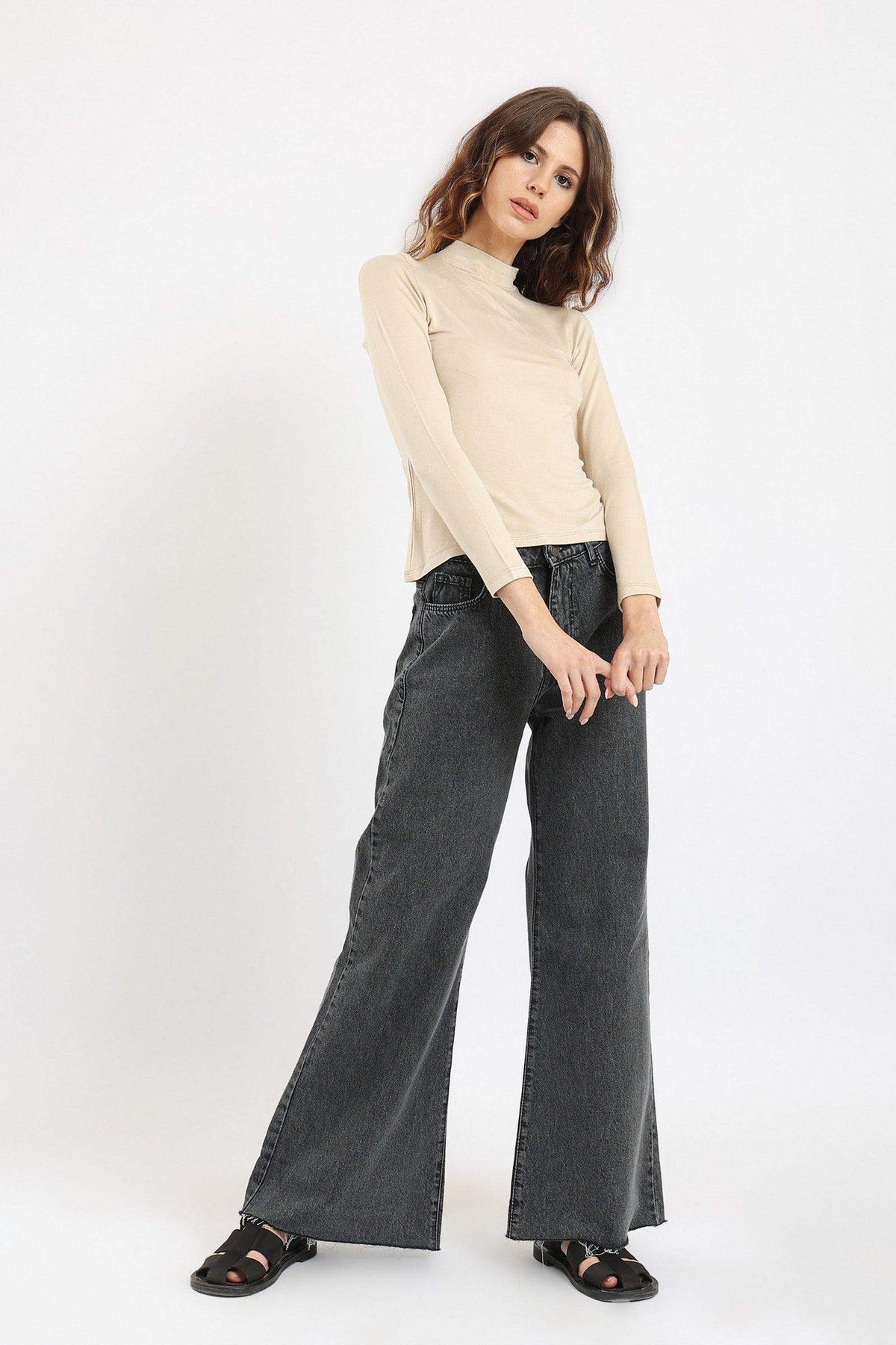 High Neck Long Sleeve Top - Carina - كارينا