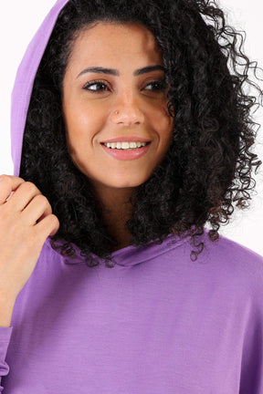 Hooded Plain Lounge Top - Carina - كارينا