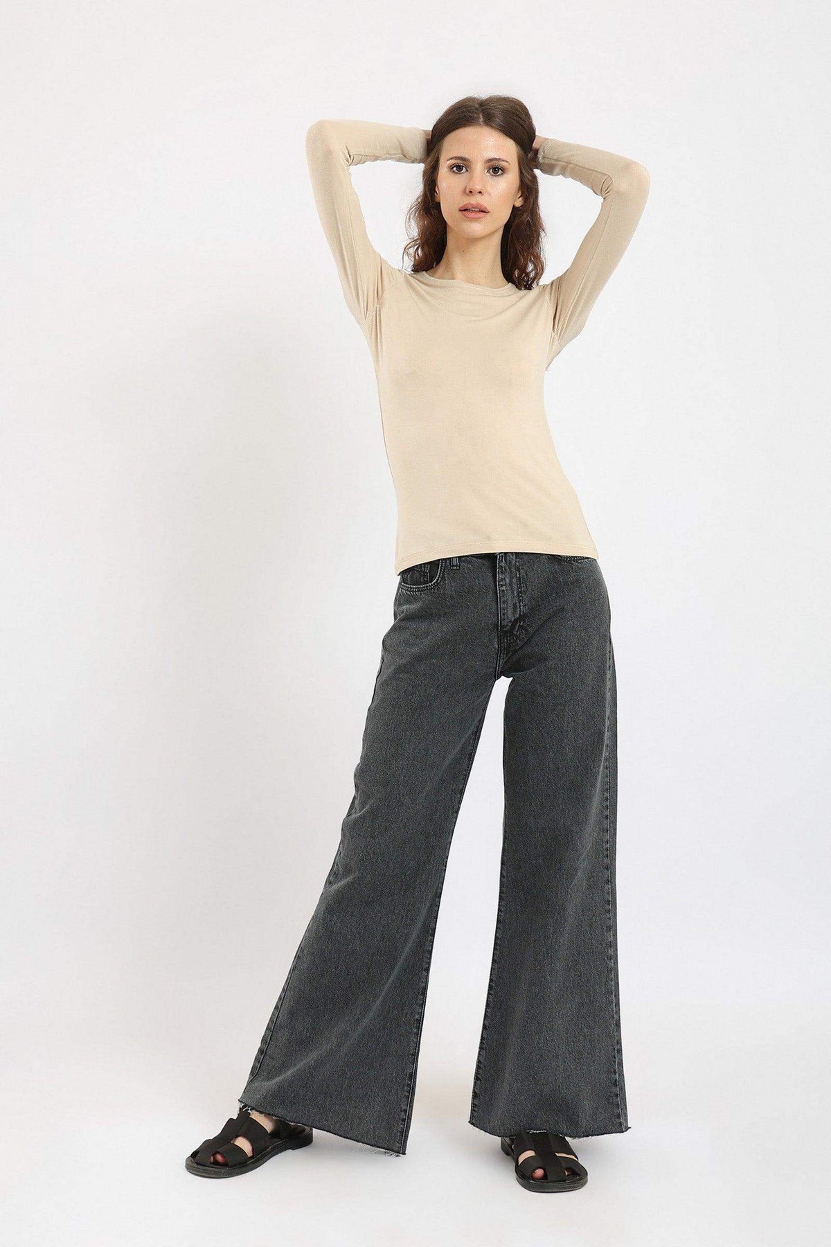 Long Sleeves Viscose Top - Carina - كارينا