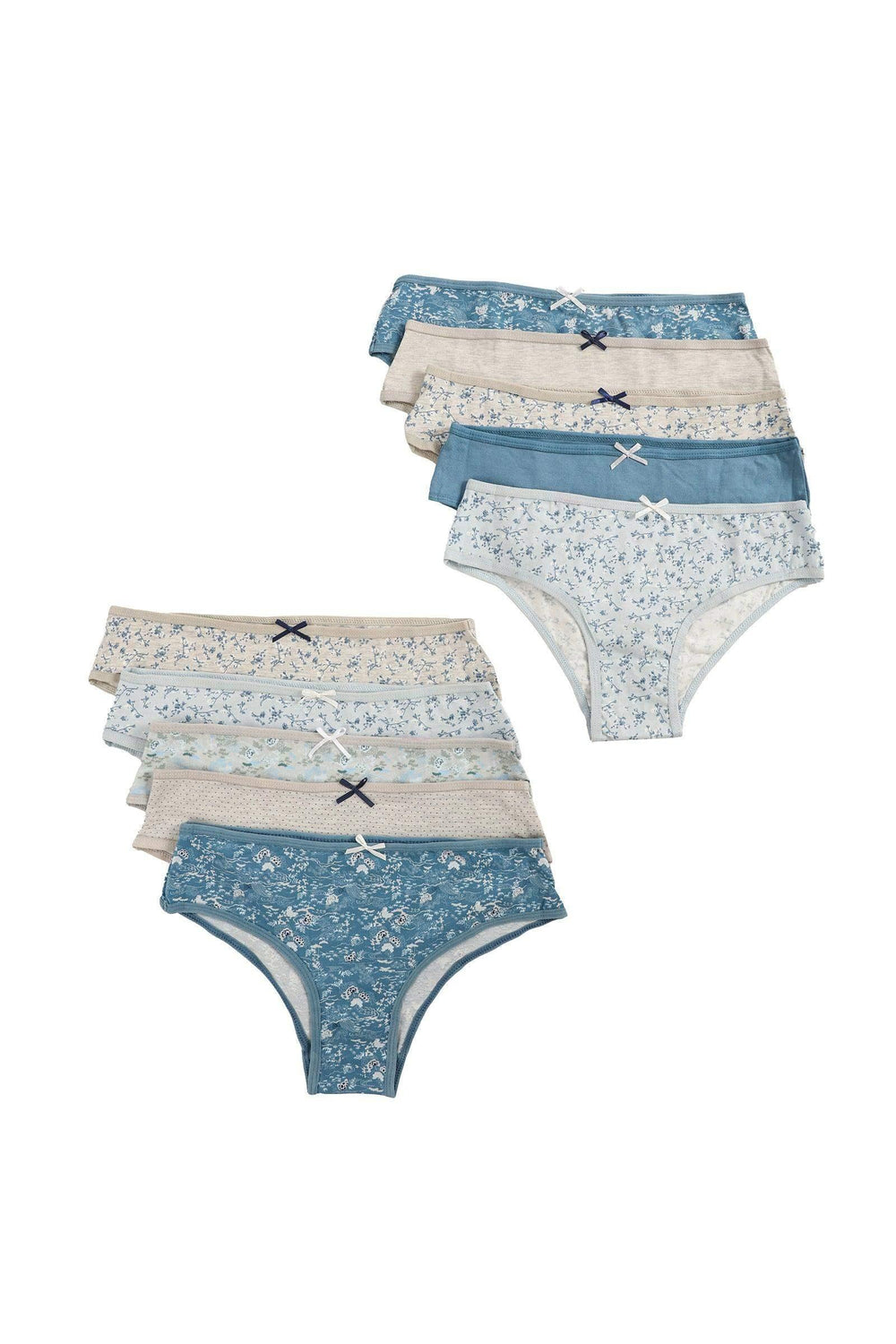 Pack of 10 Colored Bikini Panties - Carina - كارينا