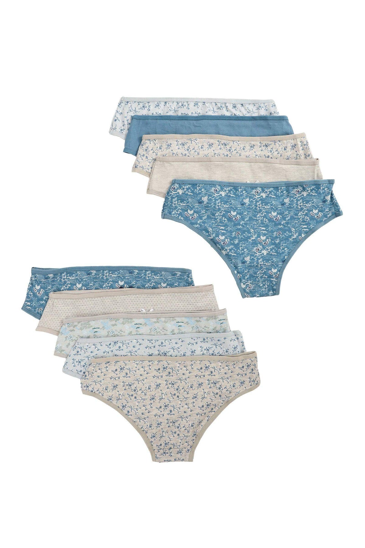 Pack of 10 Colored Bikini Panties - Carina - كارينا