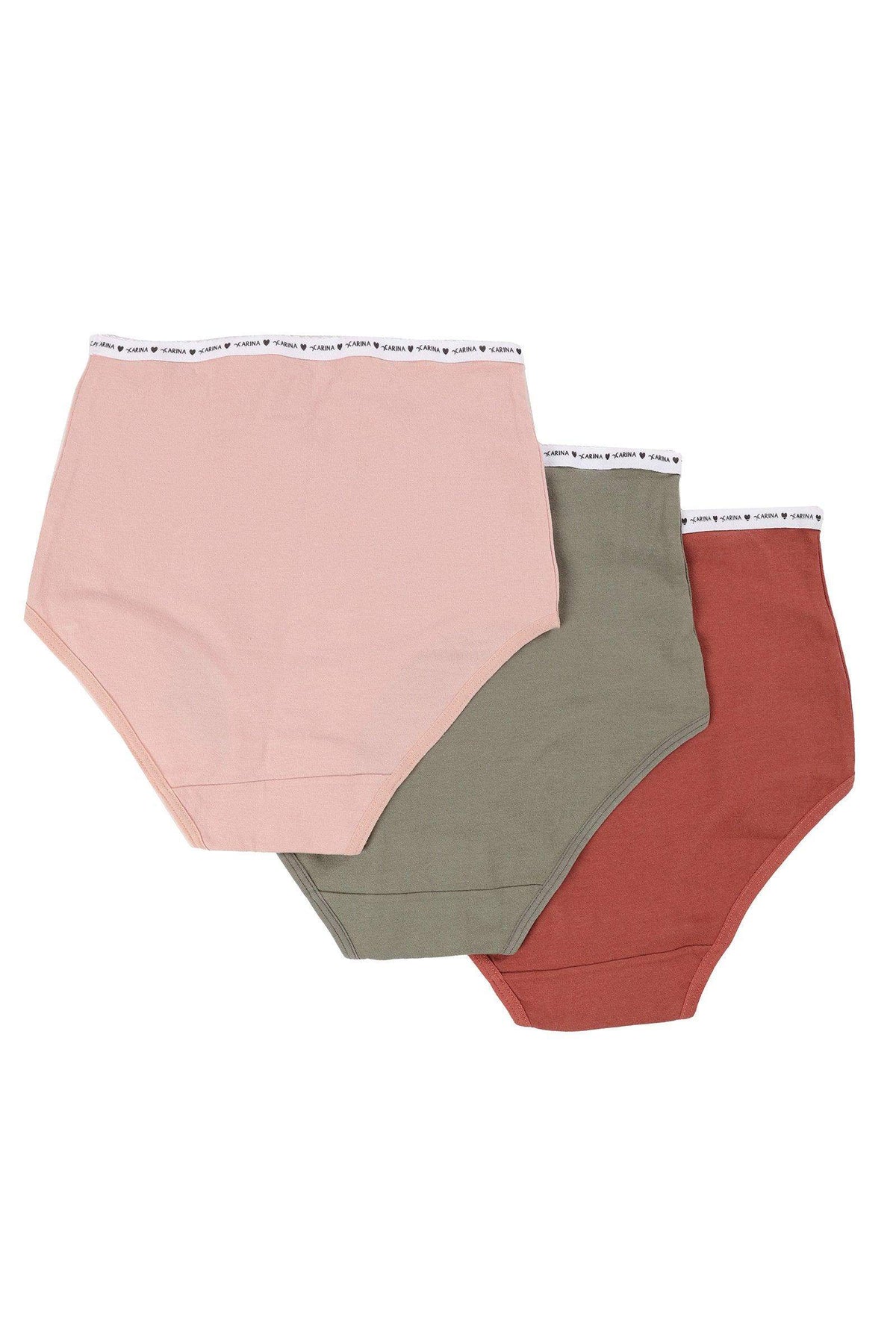 Pack of 3 Colored Full Brief - Carina - كارينا