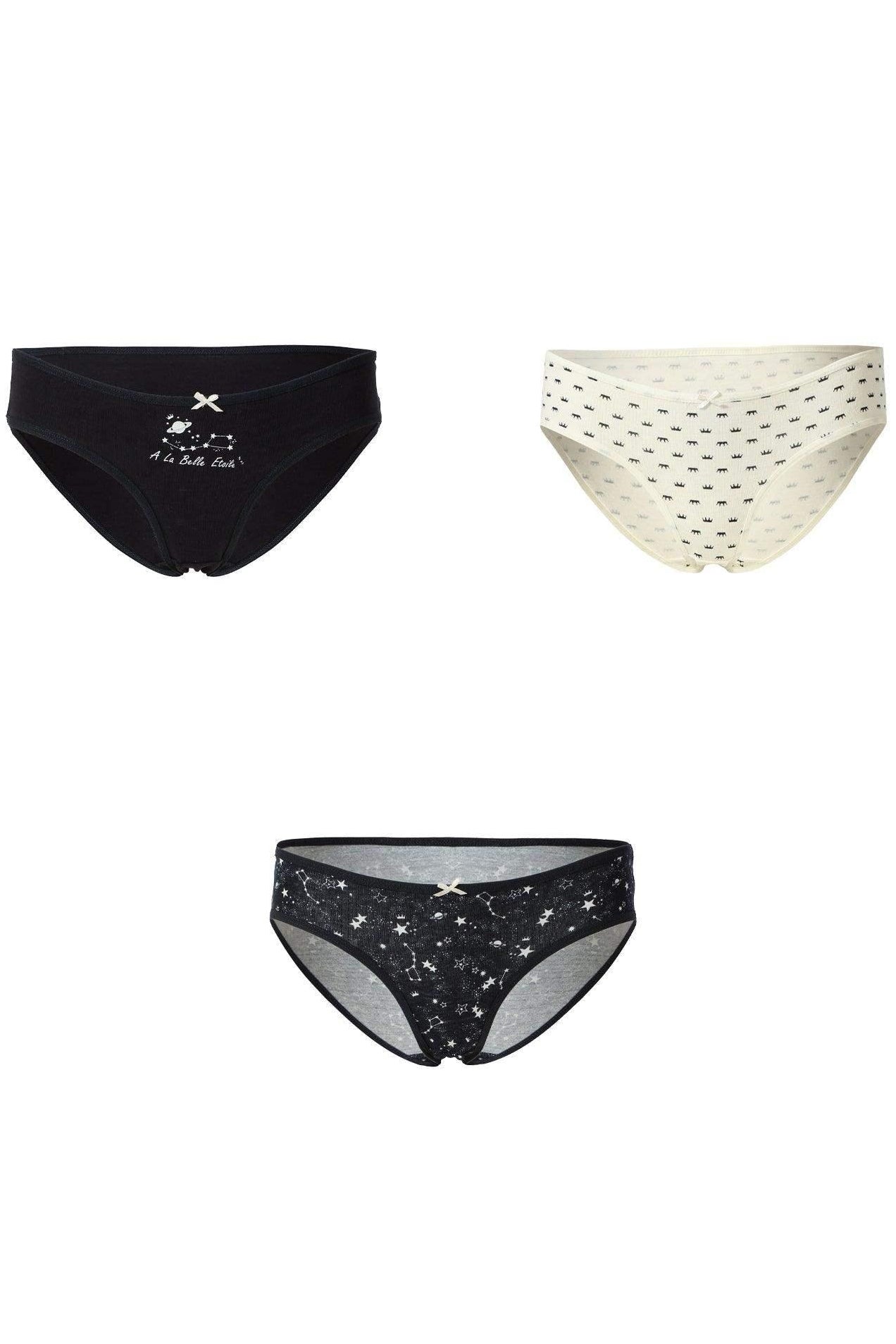 Pack of 3 Cotton Bikini Panties - Carina - كارينا