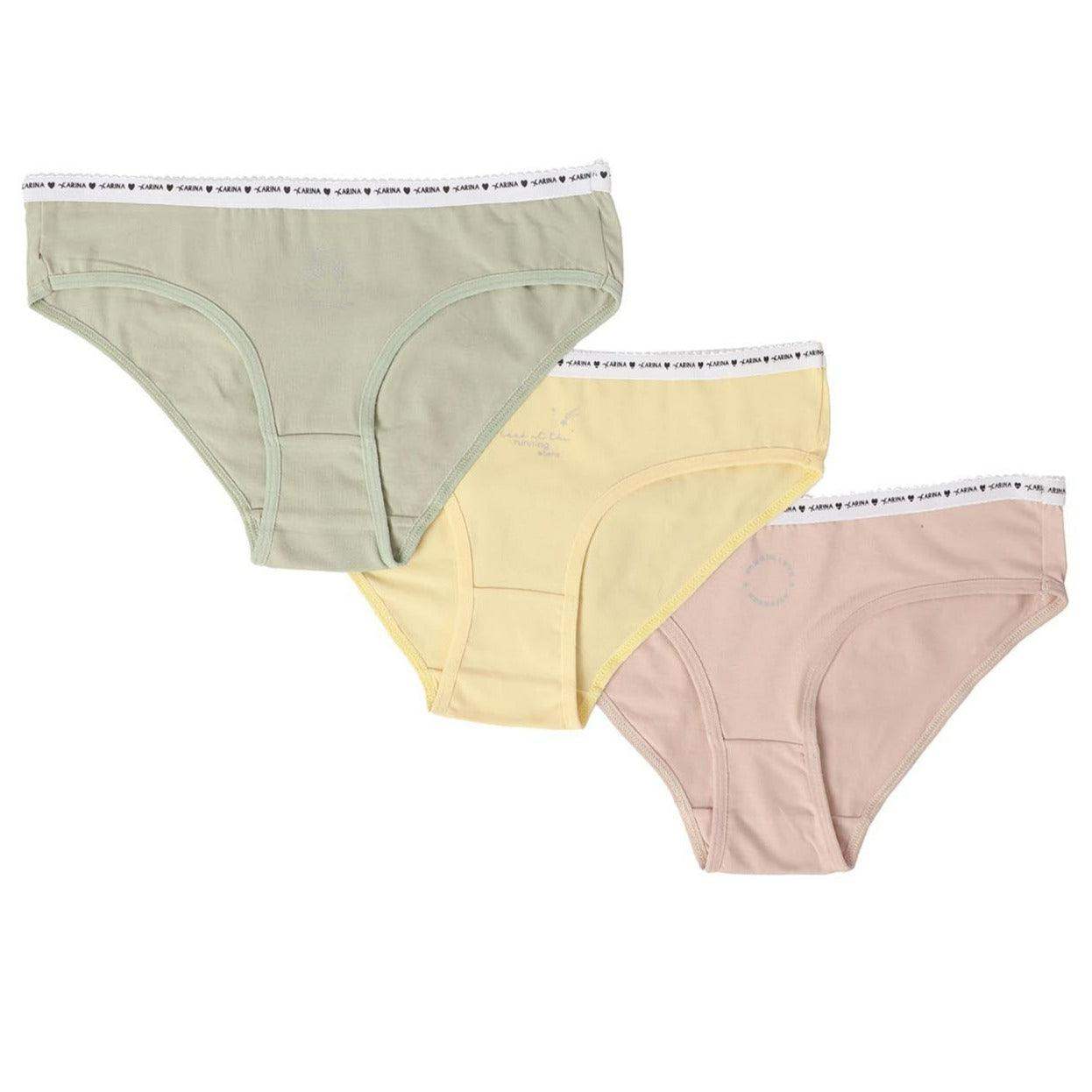 Pack of 3 Cotton Bikini Panties - Carina - كارينا