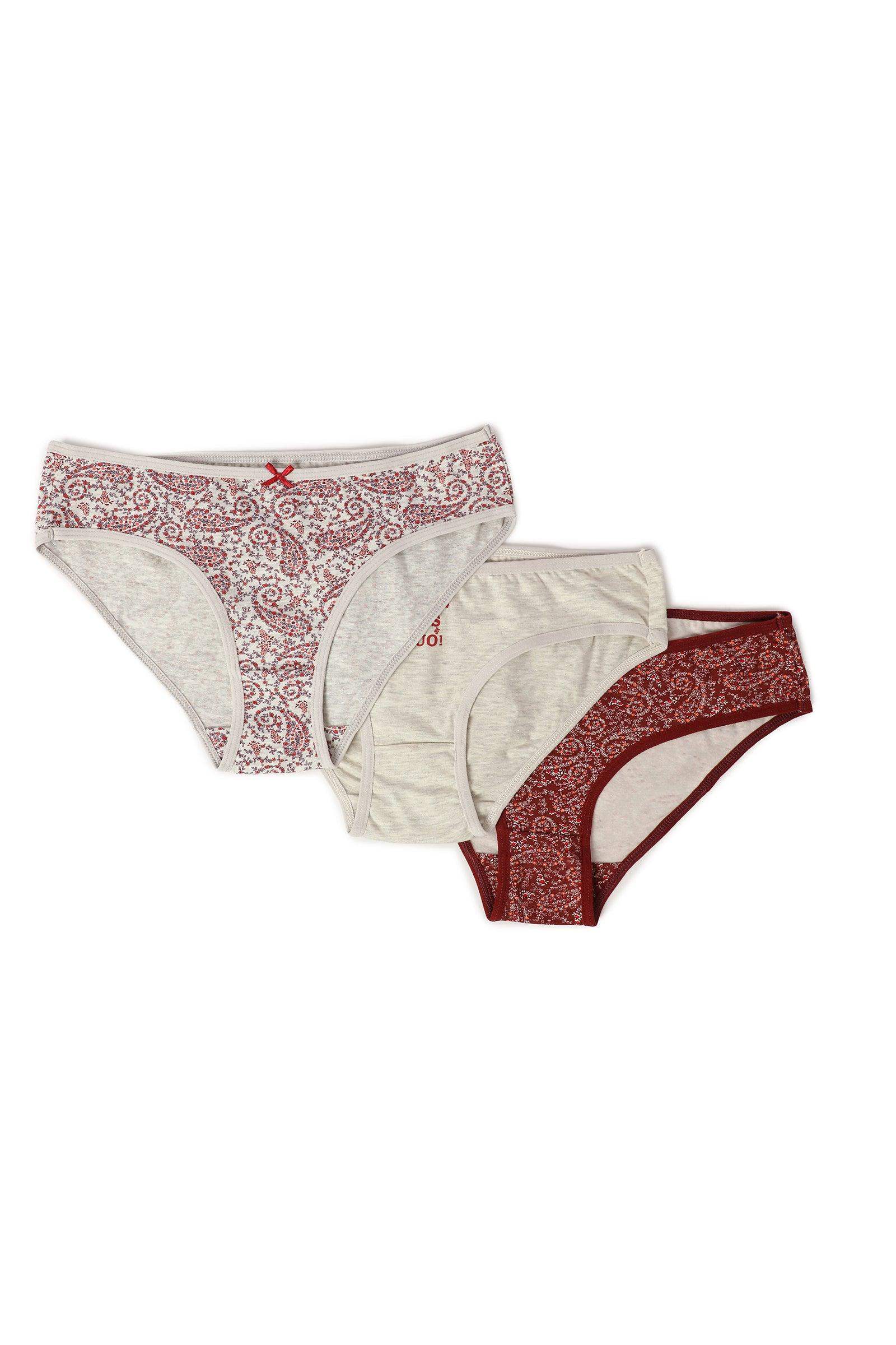 Pack of 3 Cotton Bikini Panties - Carina - كارينا
