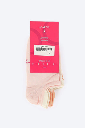 Pack of 3 Cotton Socks - Carina - كارينا