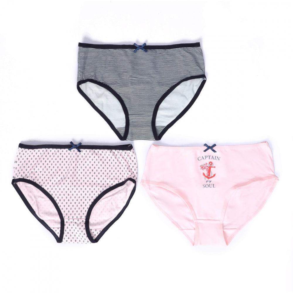 Pack of 3 Girly Brief Printed Panties - Carina - كارينا