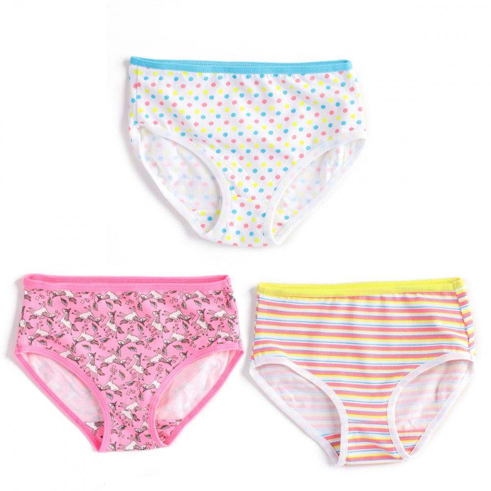 Pack of 3 Girly Printed Cotton Briefs - Carina - كارينا