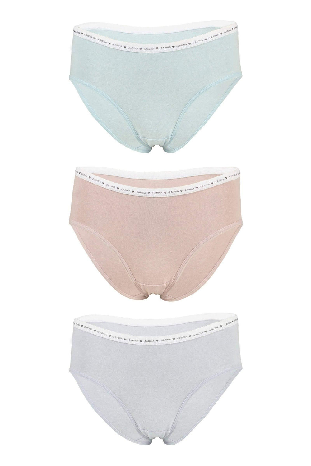 Pack of 3 Plain Brief Panties - Carina - كارينا