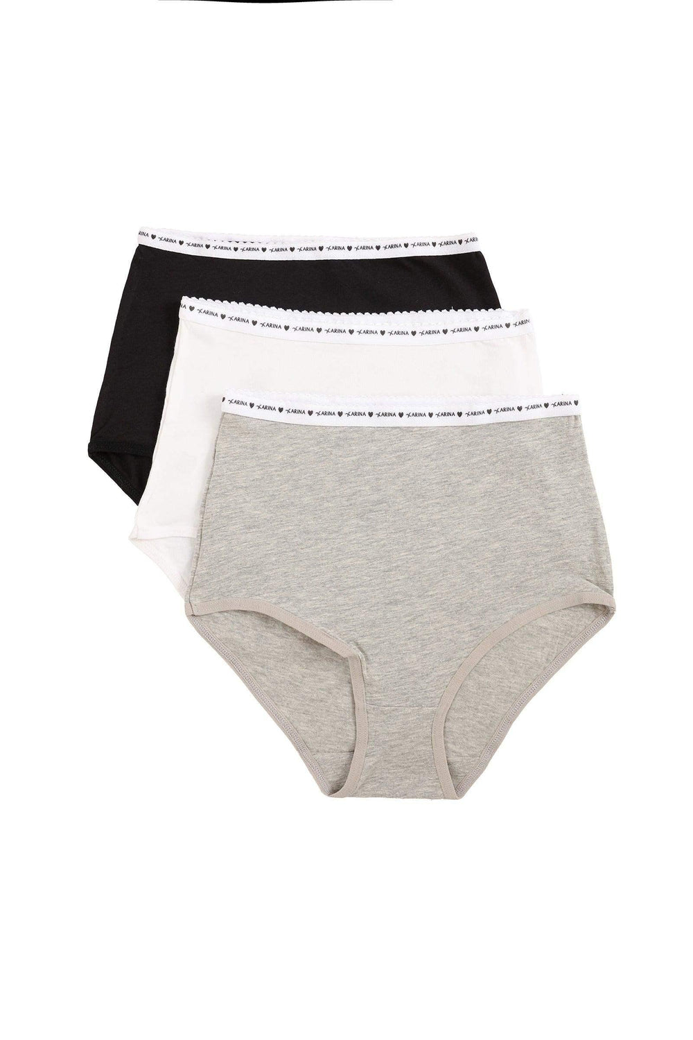 Pack of 3 Plain Full Brief - Carina - كارينا