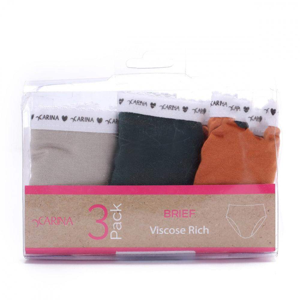 Pack of 3 Viscose Brief - Carina - كارينا