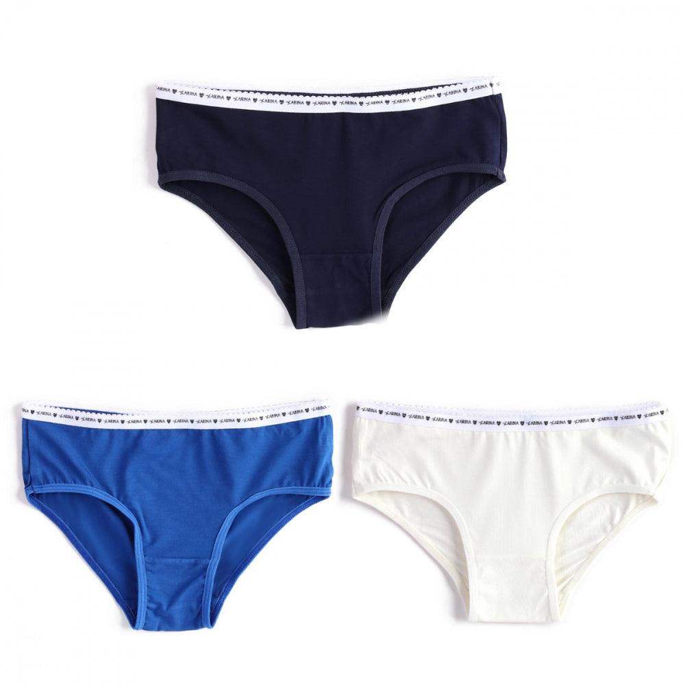 Pack of 3 Viscose Brief Panties - Carina - كارينا