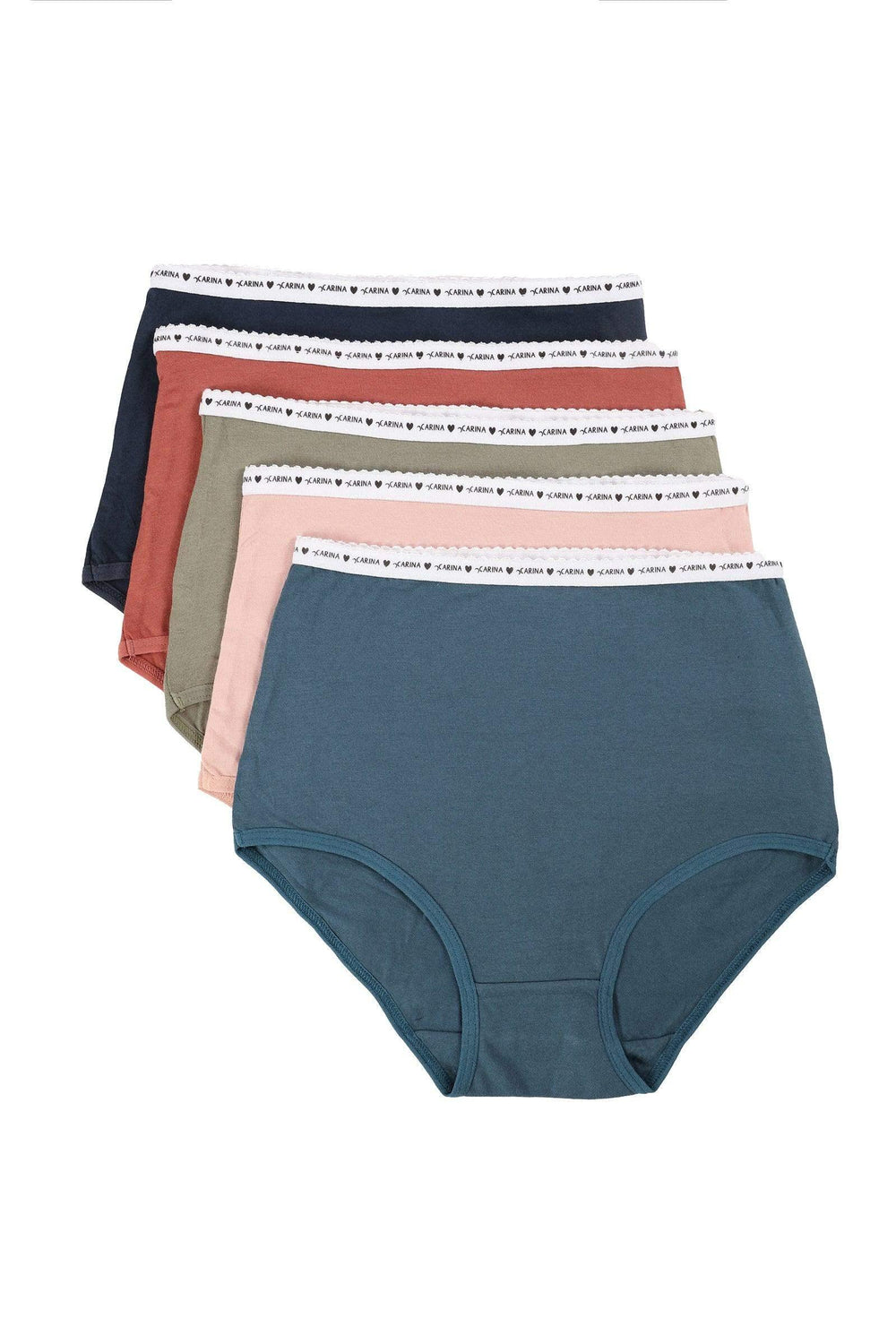 Pack of 5 Plain Full Brief - Carina - كارينا
