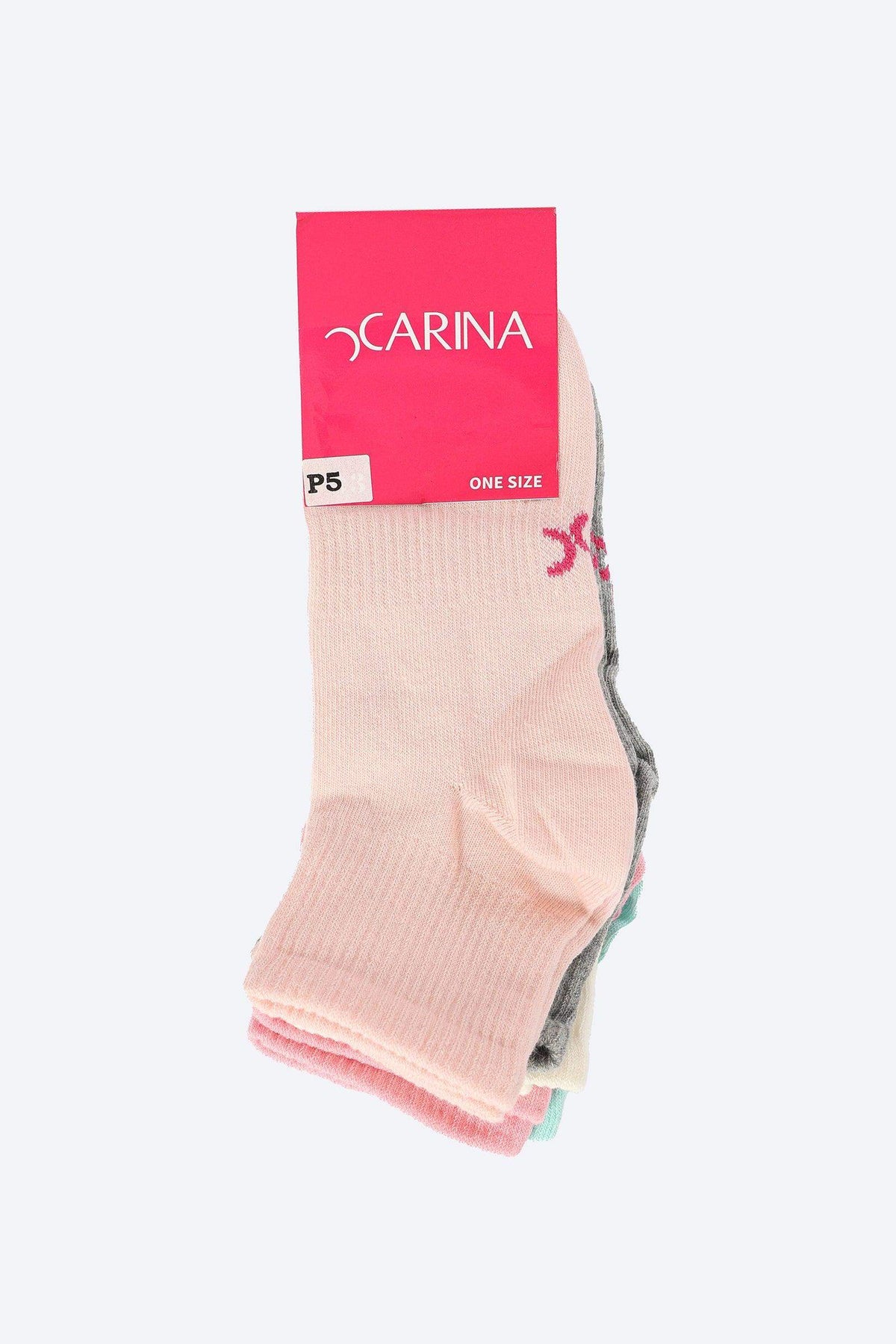 Pack of 5 Ribbed Socks - Carina - كارينا