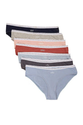 Pack of 7 Colored Bikini Panties - Carina - كارينا