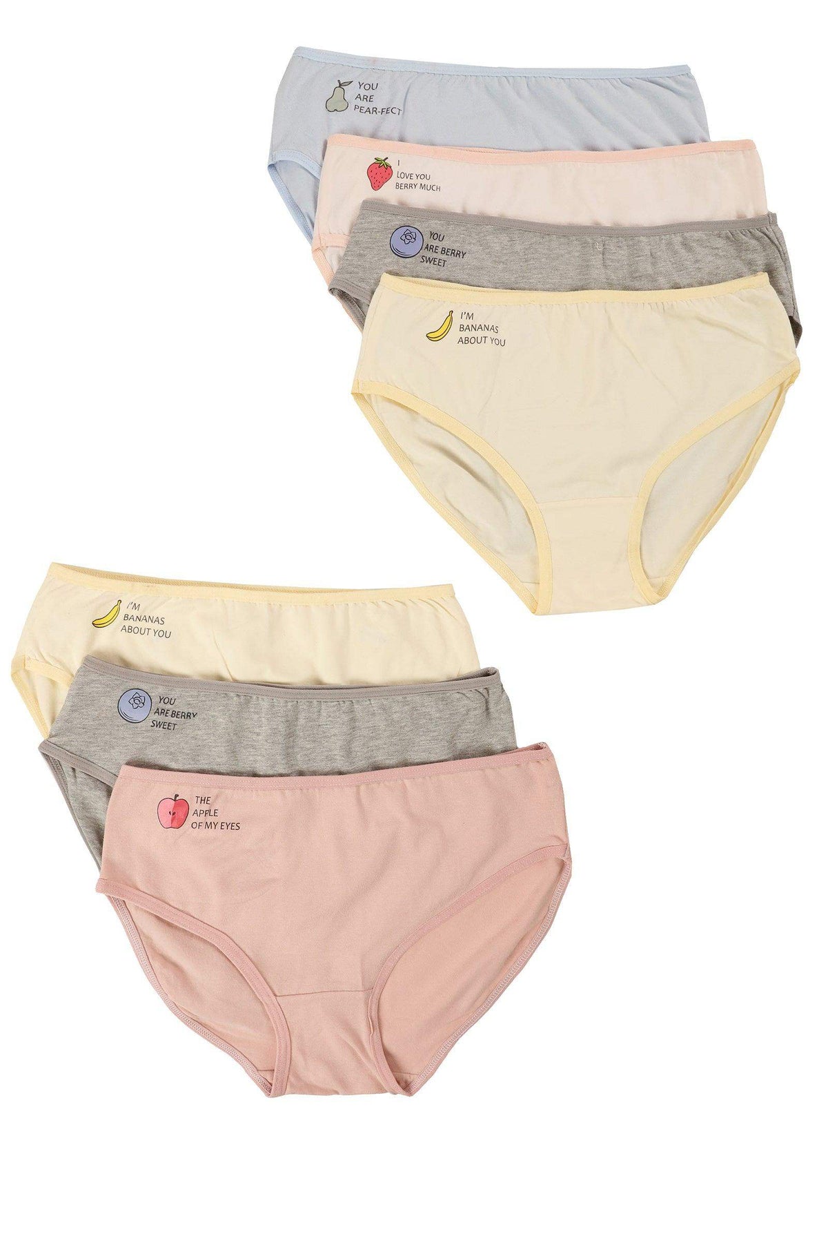 Pack of 7 Colored Brief Panties - Carina - كارينا
