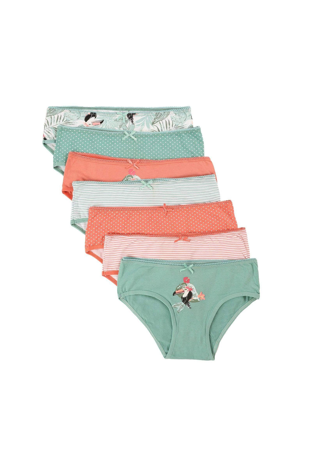 Pack of 7 Colored Brief Panties - Carina - كارينا