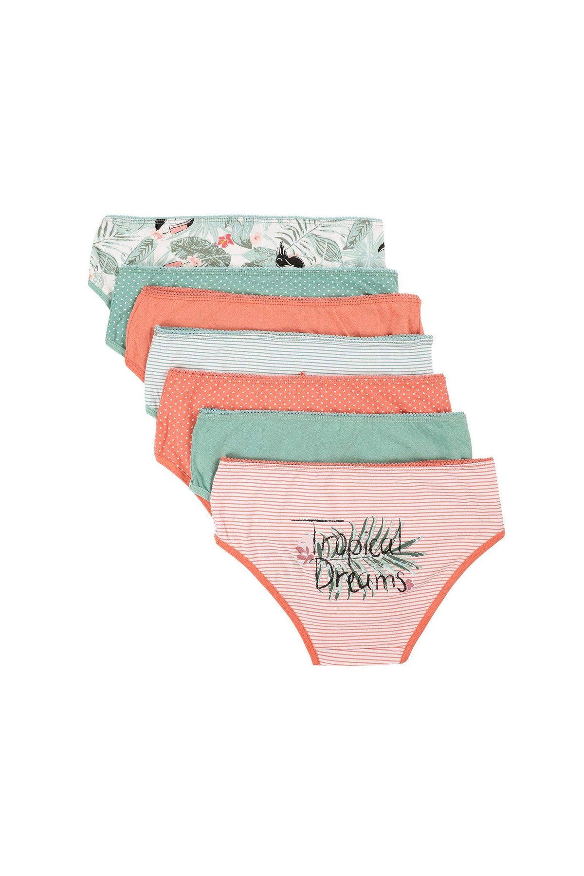 Pack of 7 Colored Brief Panties - Carina - كارينا