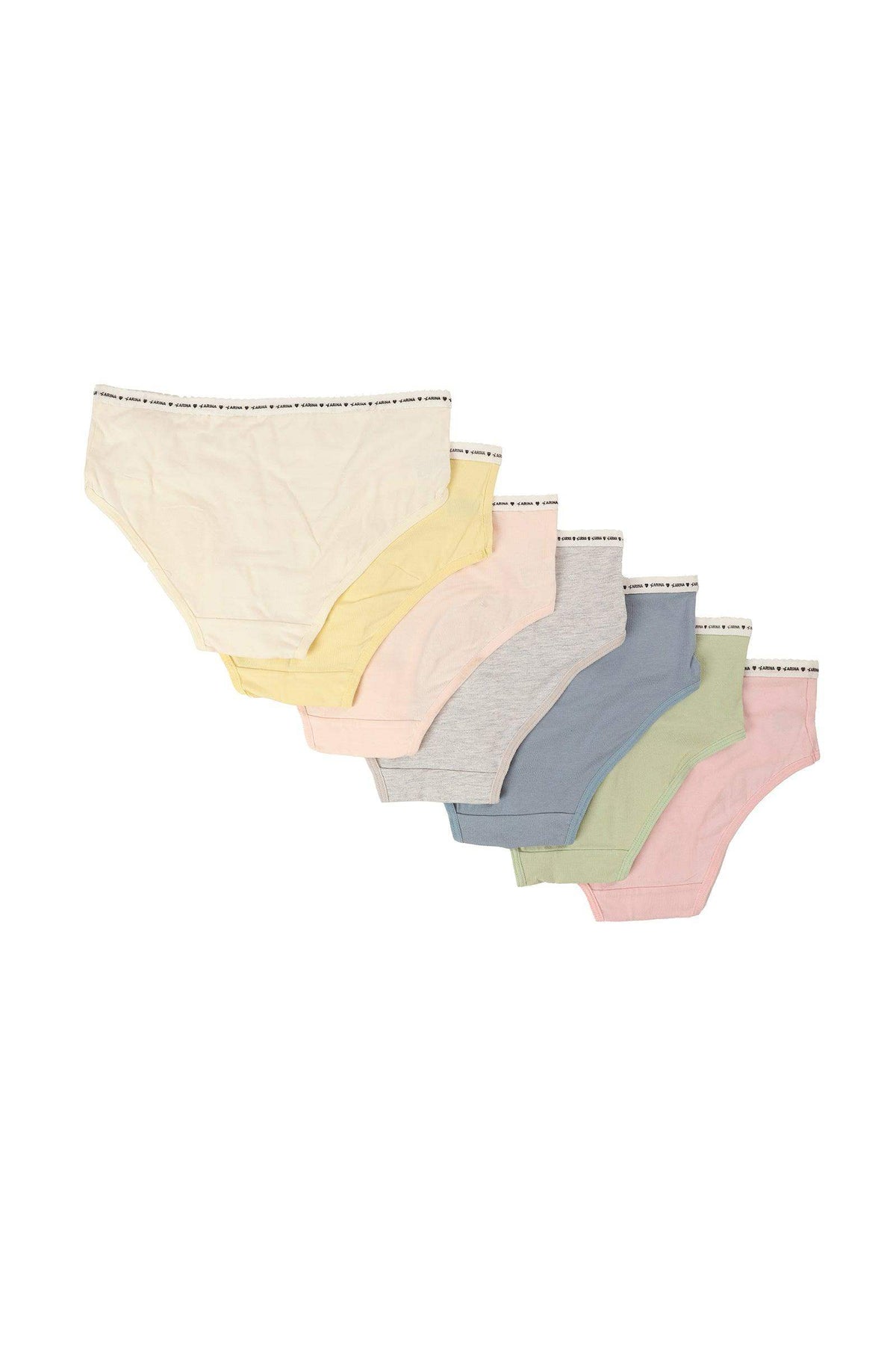 Pack of 7 Colored Brief Panties - Carina - كارينا