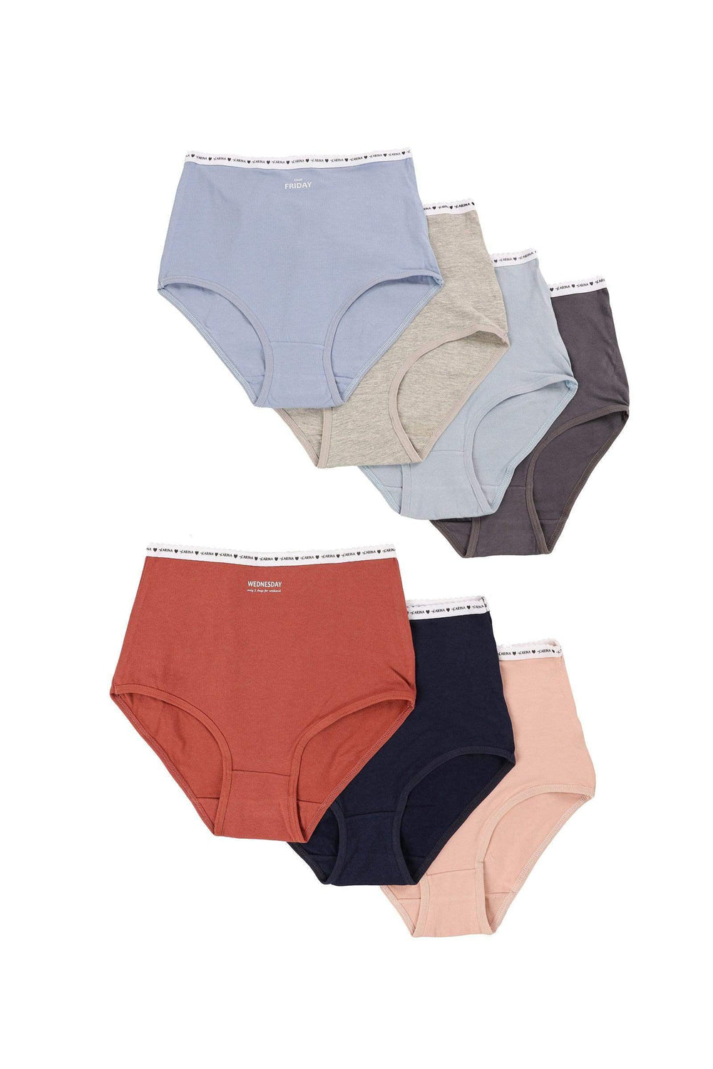 Pack of 7 Colored Full Brief - Carina - كارينا