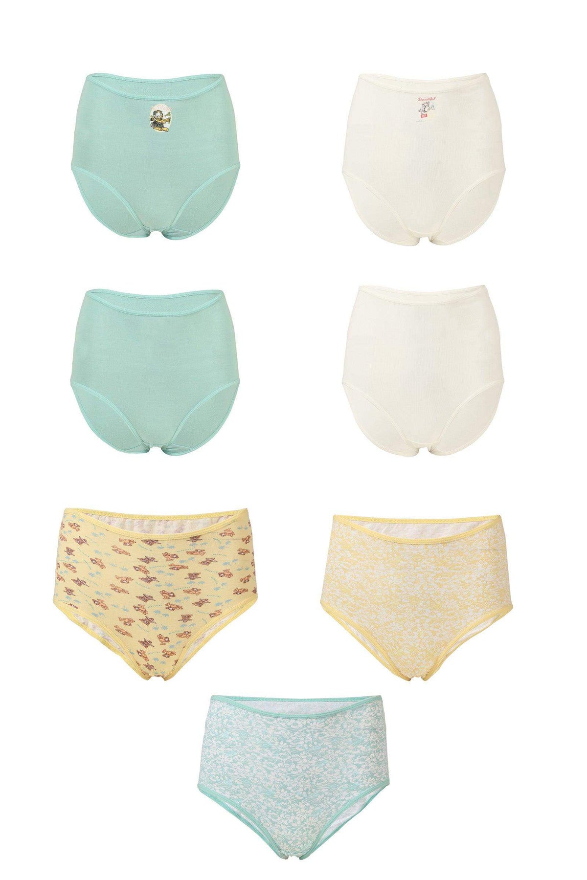 Pack of 7 Colored Full Brief Panties - Carina - كارينا