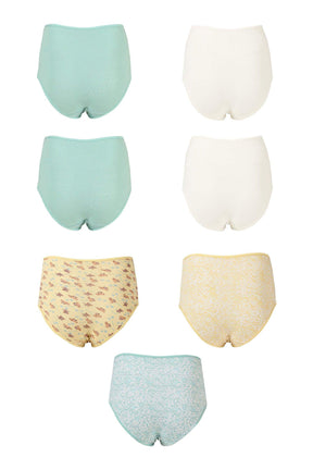 Pack of 7 Colored Full Brief Panties - Carina - كارينا