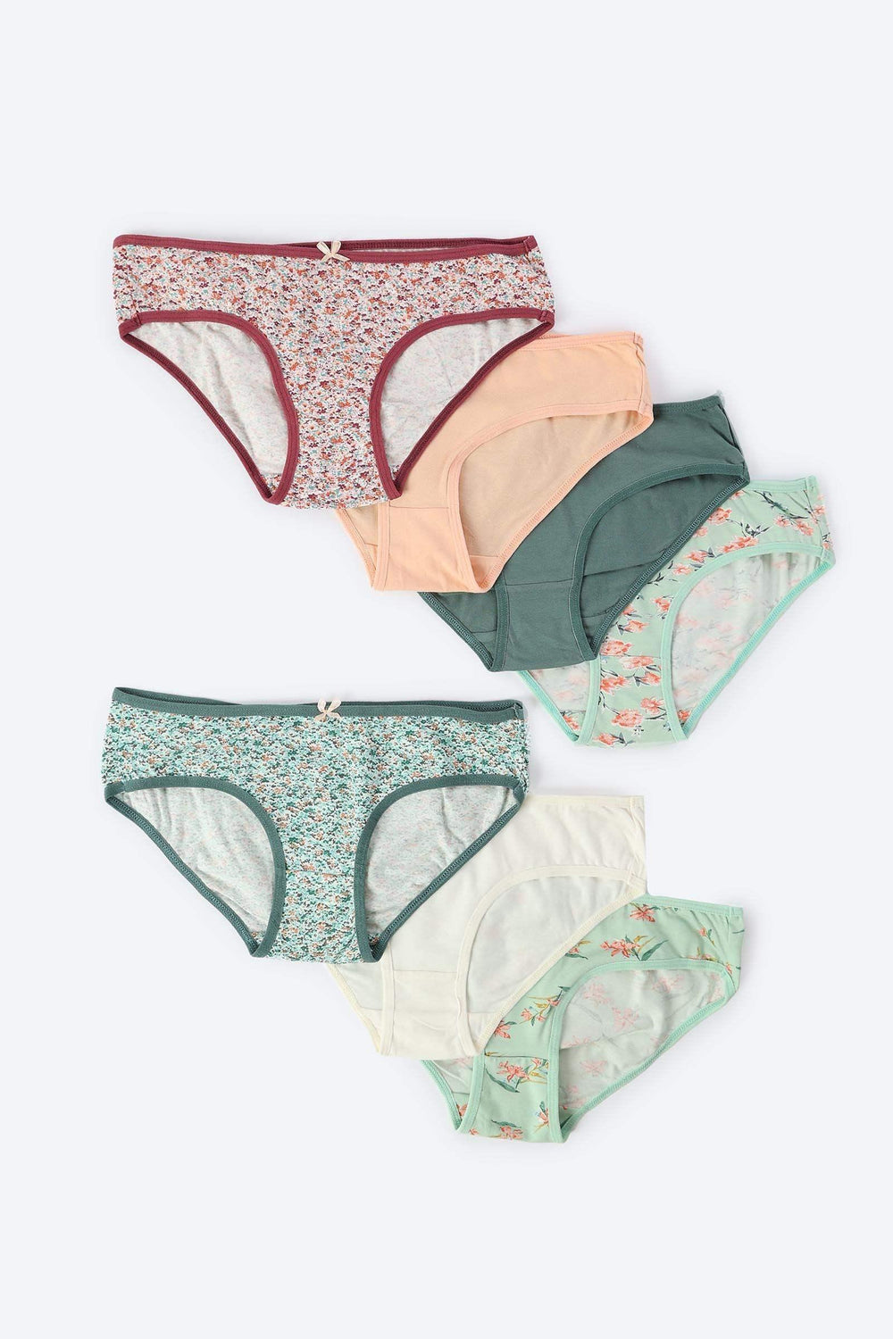 Pack of 7 Cotton Bikini Panties - Carina - كارينا