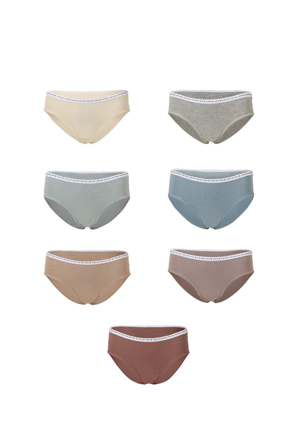 Pack of 7 Cotton Brief Panties - Carina - كارينا