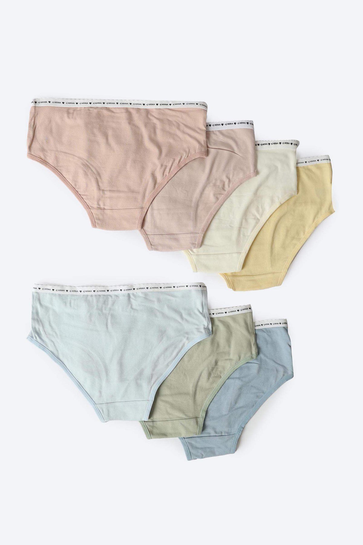 Pack of 7 Plain Brief Panties - Carina - كارينا